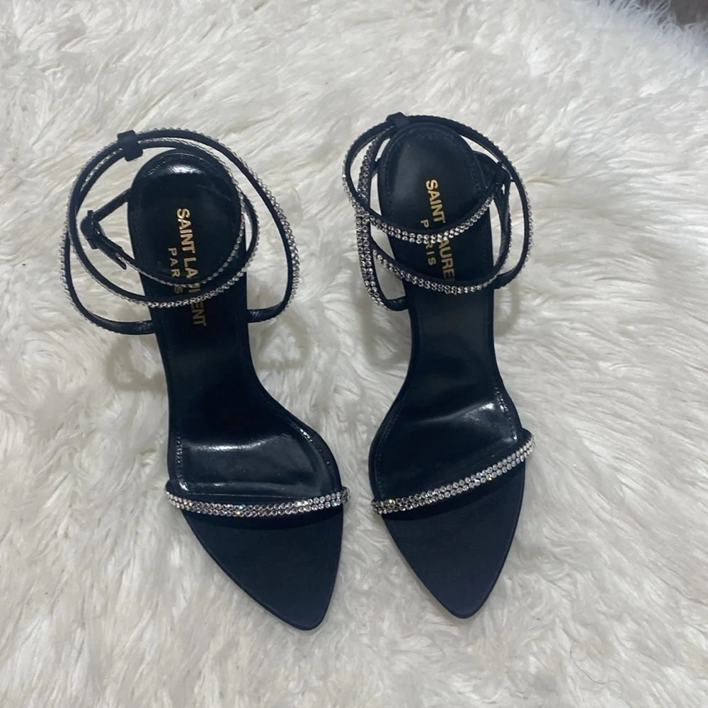 GEORGIA SANDALS IN CREPE SATIN WITH RHINESTONES size 37EU